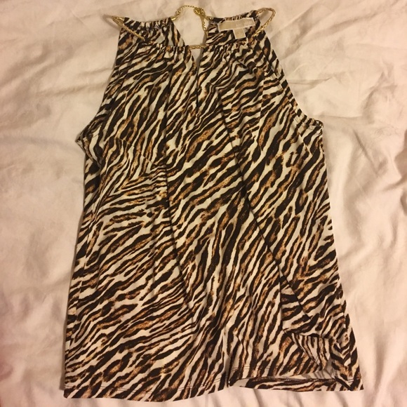 MICHAEL Michael Kors Tops - Michael Kors leopard tank with gold chain